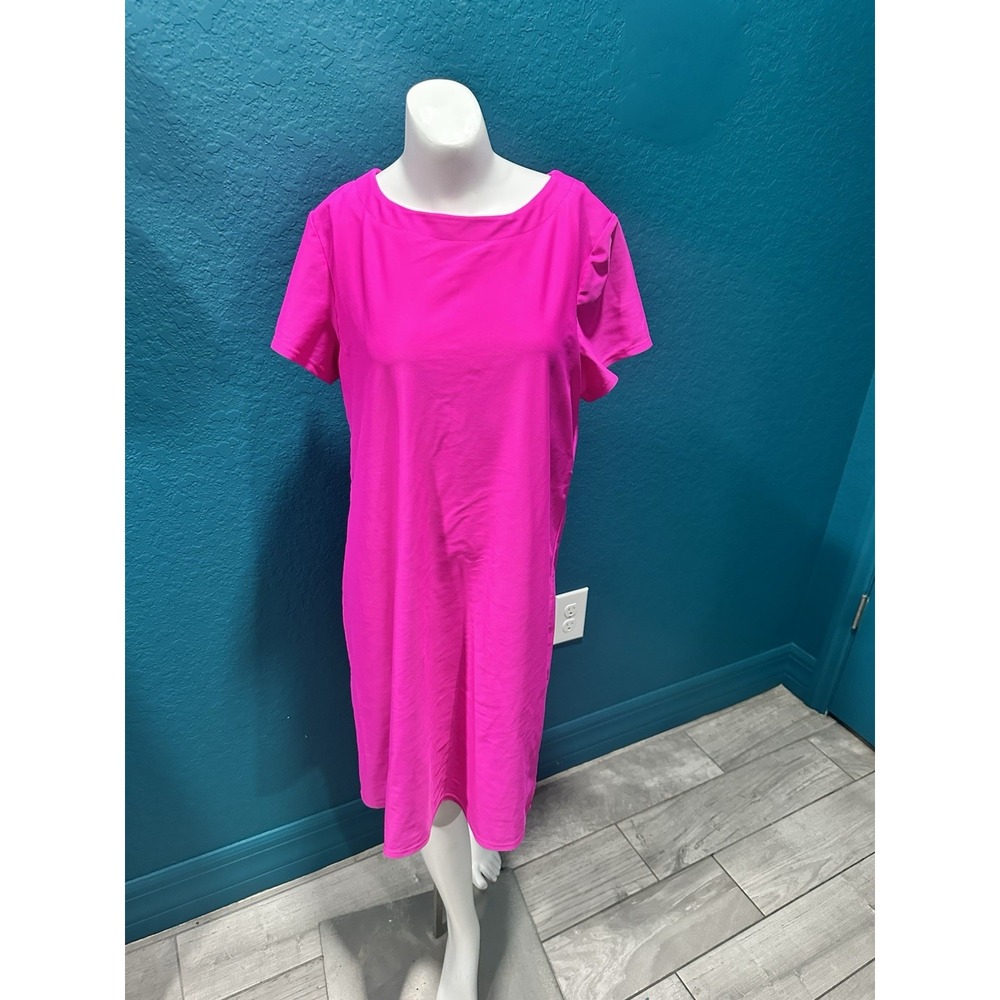 Jude Connally Neon Pink Solid Shift Dress S
